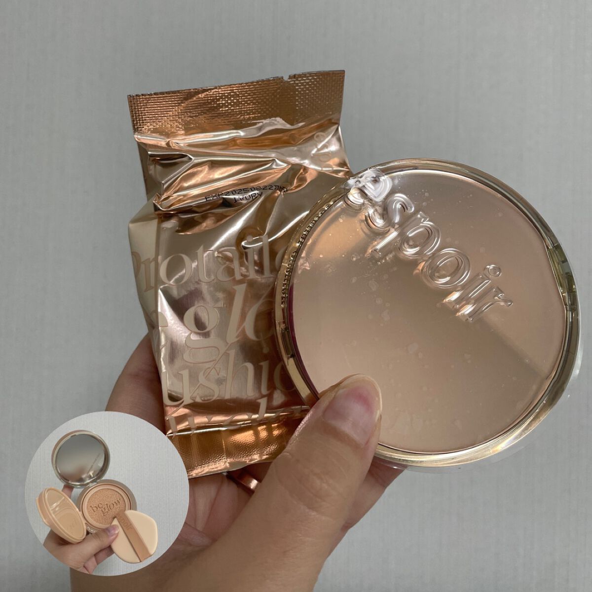 プロテーラービーグロウクッション ニュークラス 22 ペタル/espoir/クッションファンデーションを使ったクチコミ（2枚目）