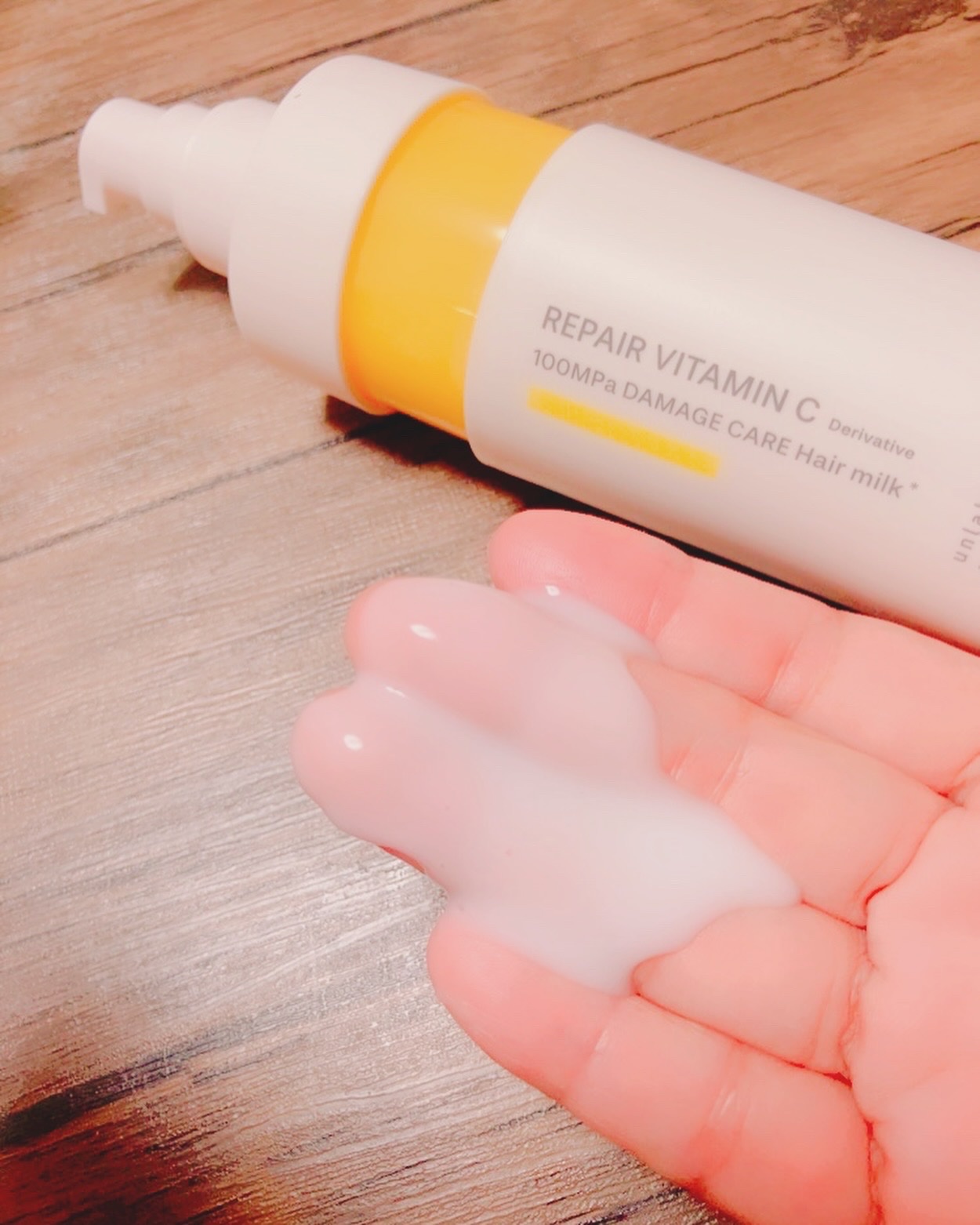 超高圧*¹浸透型リペアビタミンC誘導体*⁴配合　集中美容液ヘアミルク/unlabel/ヘアミルクを使ったクチコミ（2枚目）