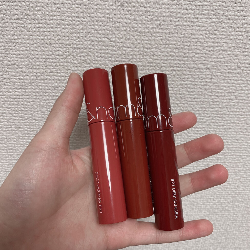 ジューシーラスティングティント/rom&nd/リップティントを使ったクチコミ（2枚目）