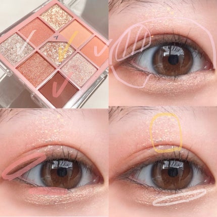 グリッターペディアアイパレット/unleashia/アイシャドウパレットを使ったクチコミ(3枚目)