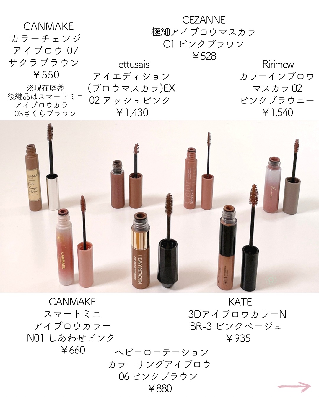 カラーインブロウマスカラ/Ririmew/眉マスカラを使ったクチコミ（3枚目）