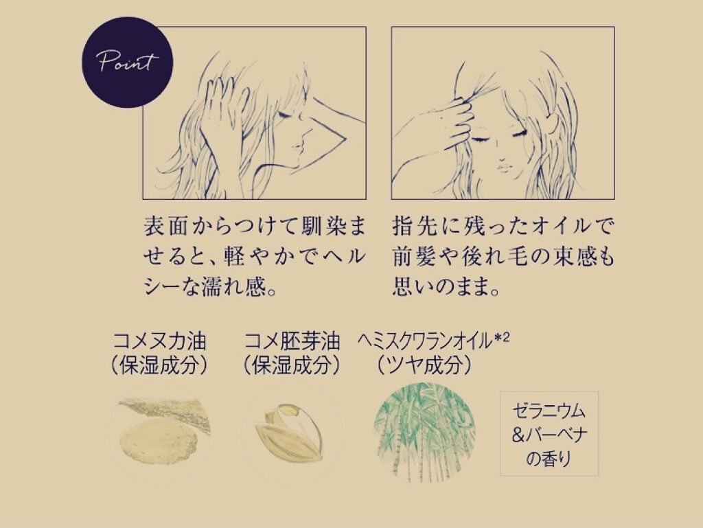 マルチスタイリングオイルライト/NiNE/ヘアオイルを使ったクチコミ（2枚目）