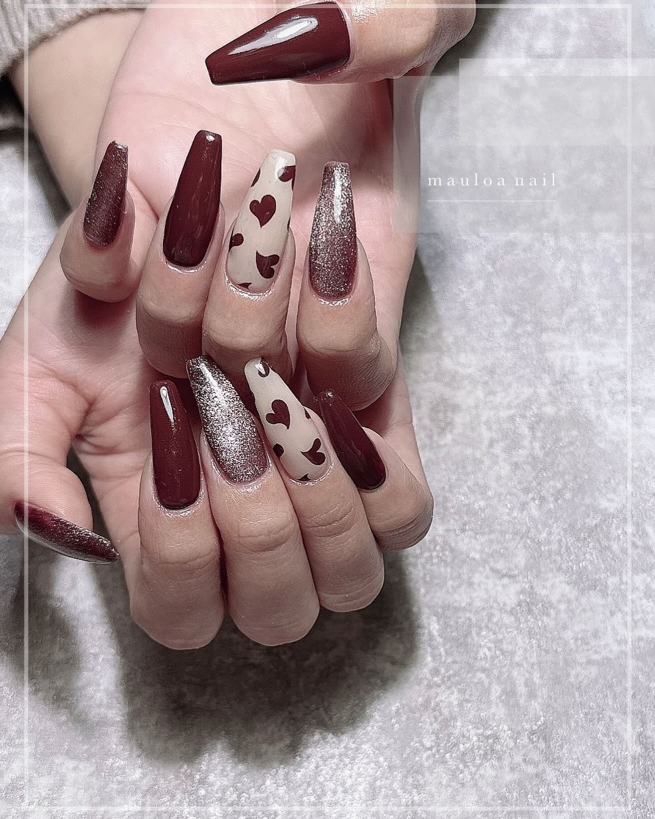 mauloa_nail on LIPS 「・ 手書きハート❤️いつもありがとうございます🥰・ネイルやり方..」(1枚目)