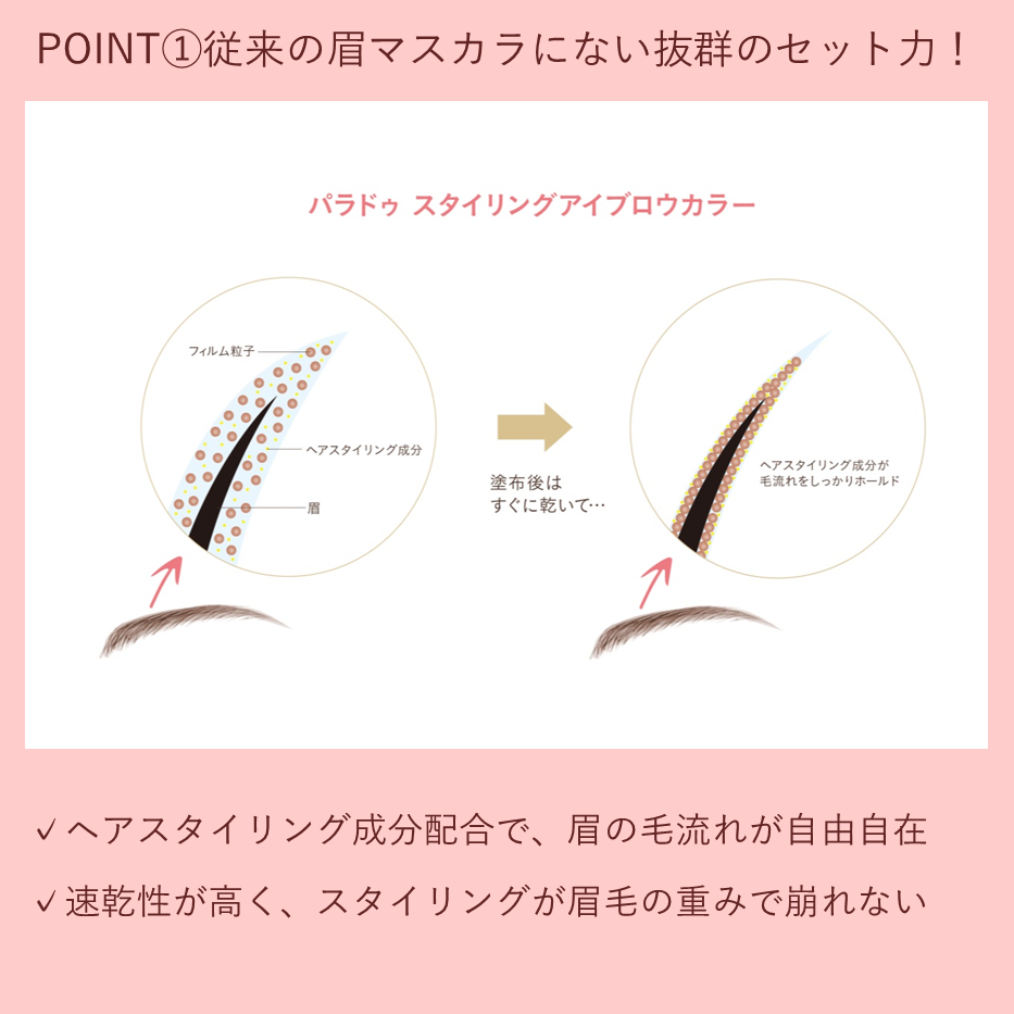 スタイリングアイブロウカラー/パラドゥ/眉マスカラを使ったクチコミ（2枚目）