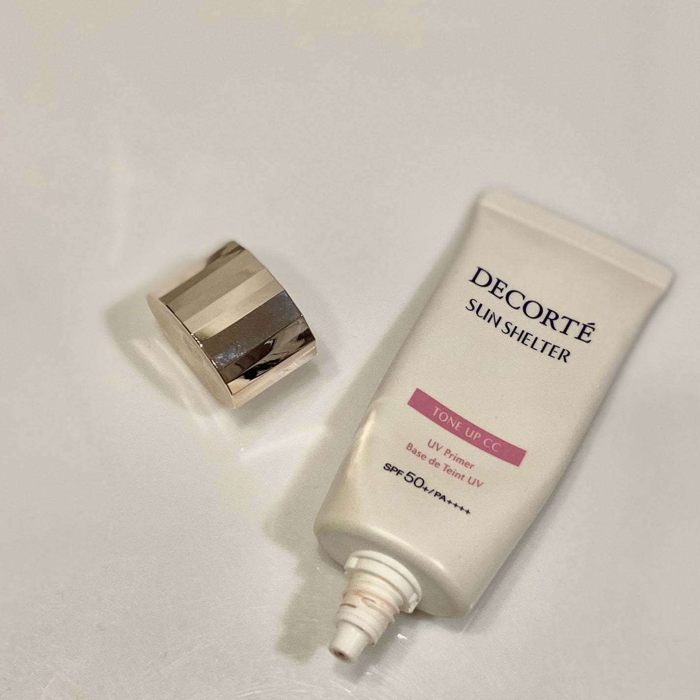 サンシェルター トーンアップCC/DECORTÉ/CCクリームを使ったクチコミ(2枚目)