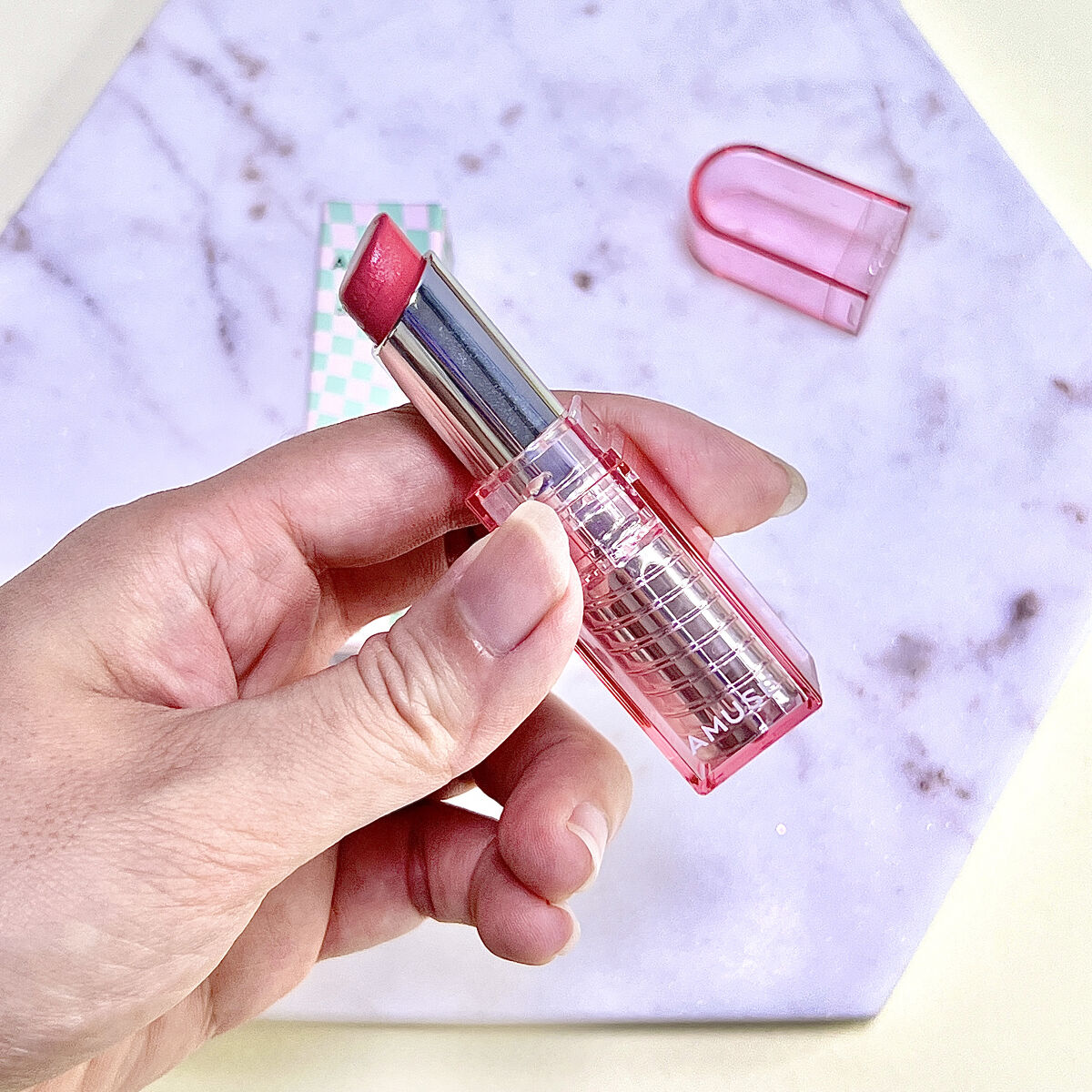 デューバーム 05アミューズガール/AMUSE/口紅・グロス・リップライナー・リップケアを使ったクチコミ（2枚目）