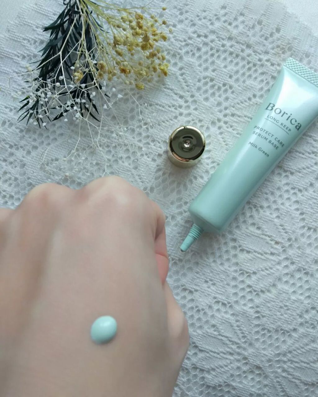 くずれ防止 美容液ケアベース ミルクグリーン SPF30 PA++/Borica/化粧下地を使ったクチコミ(1枚目)