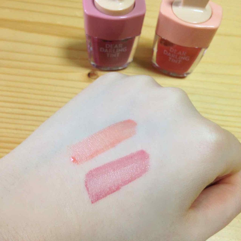 ディアダーリン ウォータージェルティント (アイスティント)/ETUDE/口紅を使ったクチコミ(2枚目)