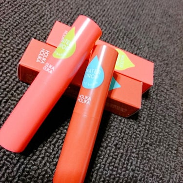 HOLIKA HOLIKA WATER DROP tint bombのクチコミ「
HolikaHolikaのウォータードロップティントボム04と08


涙型になってるのが塗.....」（1枚目）