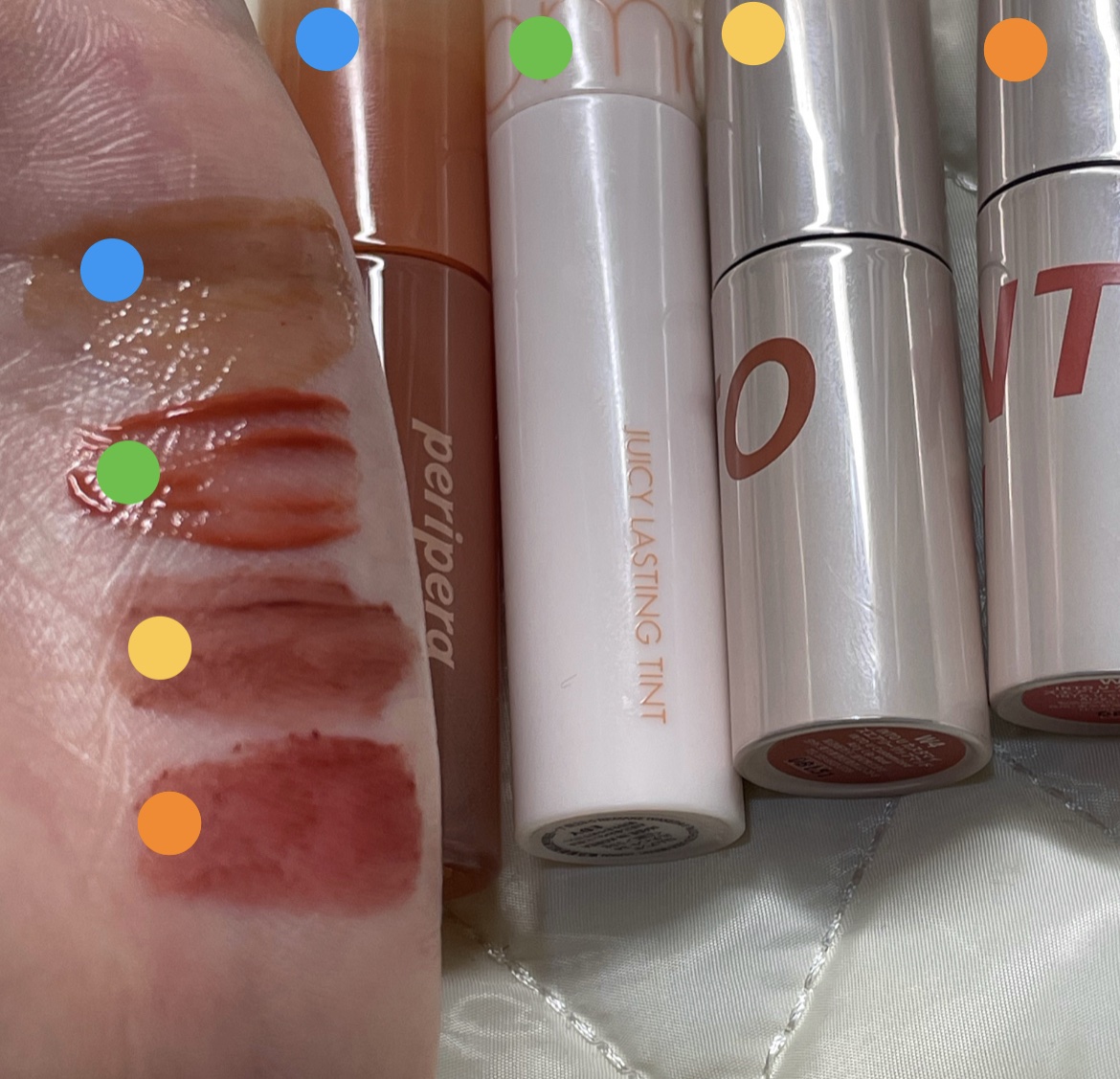 ジューシーラスティングティント/rom&nd/リップティントを使ったクチコミ（2枚目）