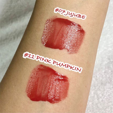 ジューシーラスティングティント/rom&nd/リップティントを使ったクチコミ(3枚目)