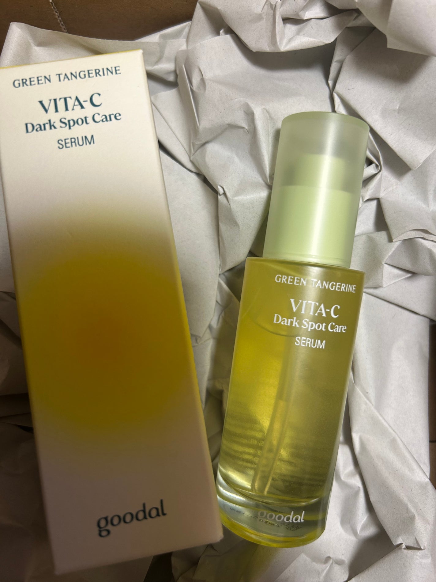 グリーンタンジェリン ビタC ダークスポットケアセラム/goodal/美容液を使ったクチコミ(1枚目)