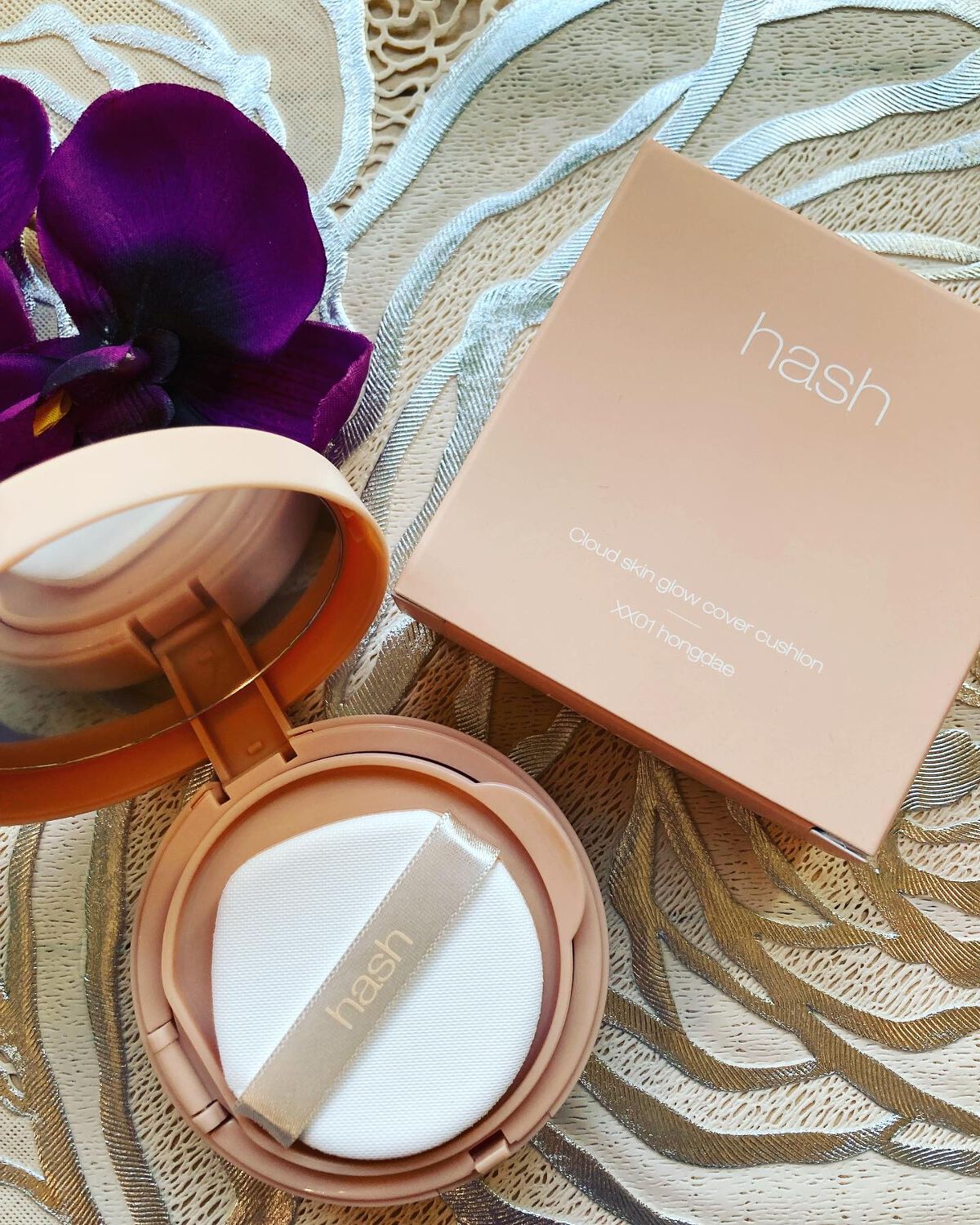 クラウド スキン グロー クッション XX01 ホンデ ピンクベージュ/HASH/クッションファンデーションを使ったクチコミ（2枚目）