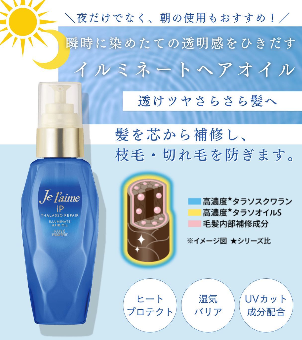 iP タラソリペアイルミネートヘアオイル/Je l'aime/ヘアオイルを使ったクチコミ(2枚目)