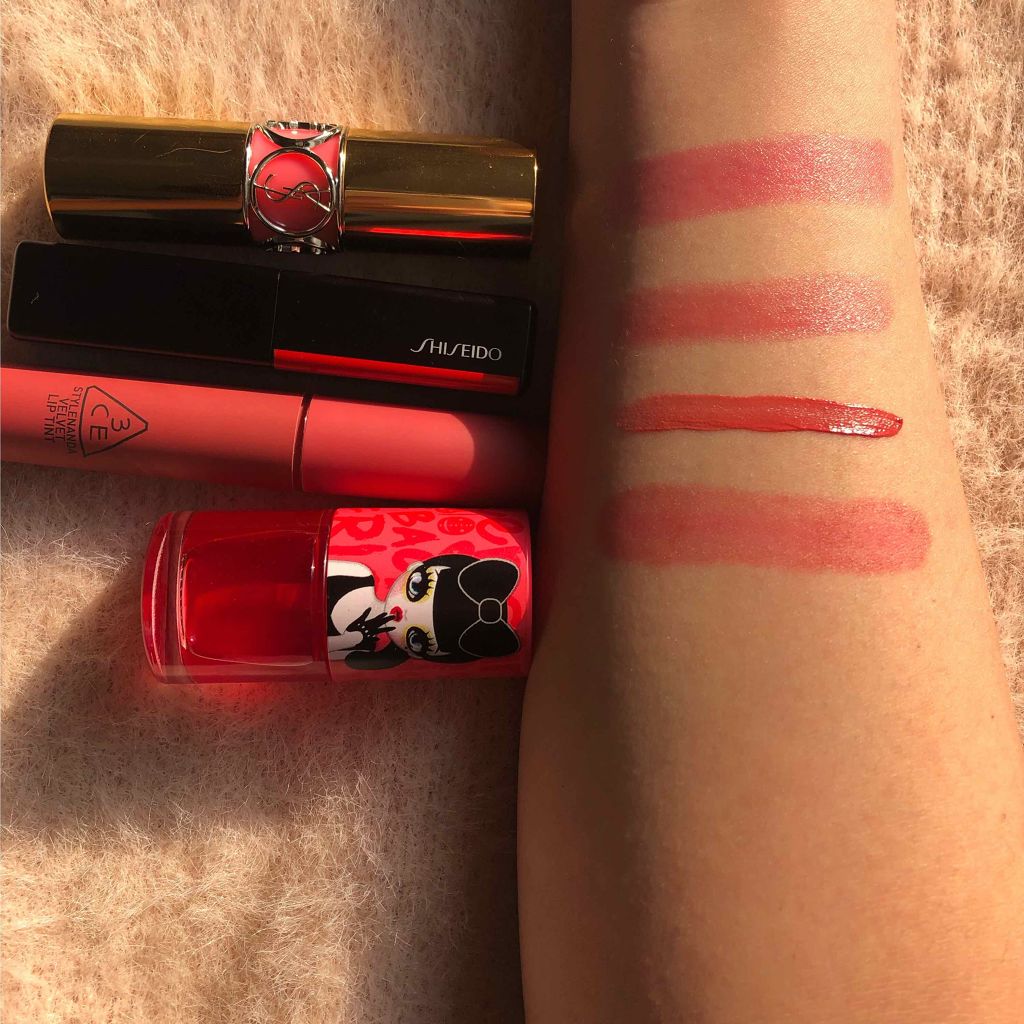 ルージュ ヴォリュプテ シャイン/YVES SAINT LAURENT BEAUTE/口紅を使ったクチコミ（3枚目）