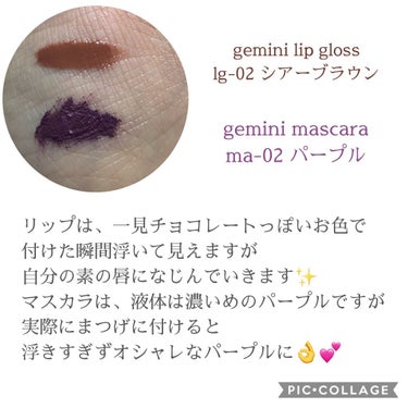 gemini lip gloss lg-02 シアーブラウン/la peau de gem./リップグロスを使ったクチコミ（2枚目）