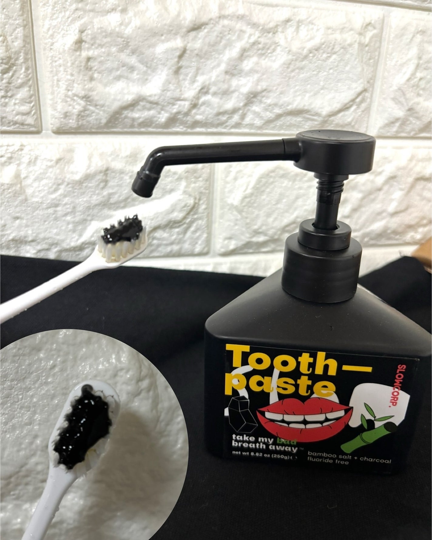 toothpaste bamboo salt + activated charcoal/SLOWCORP/歯磨き粉を使ったクチコミ(2枚目)