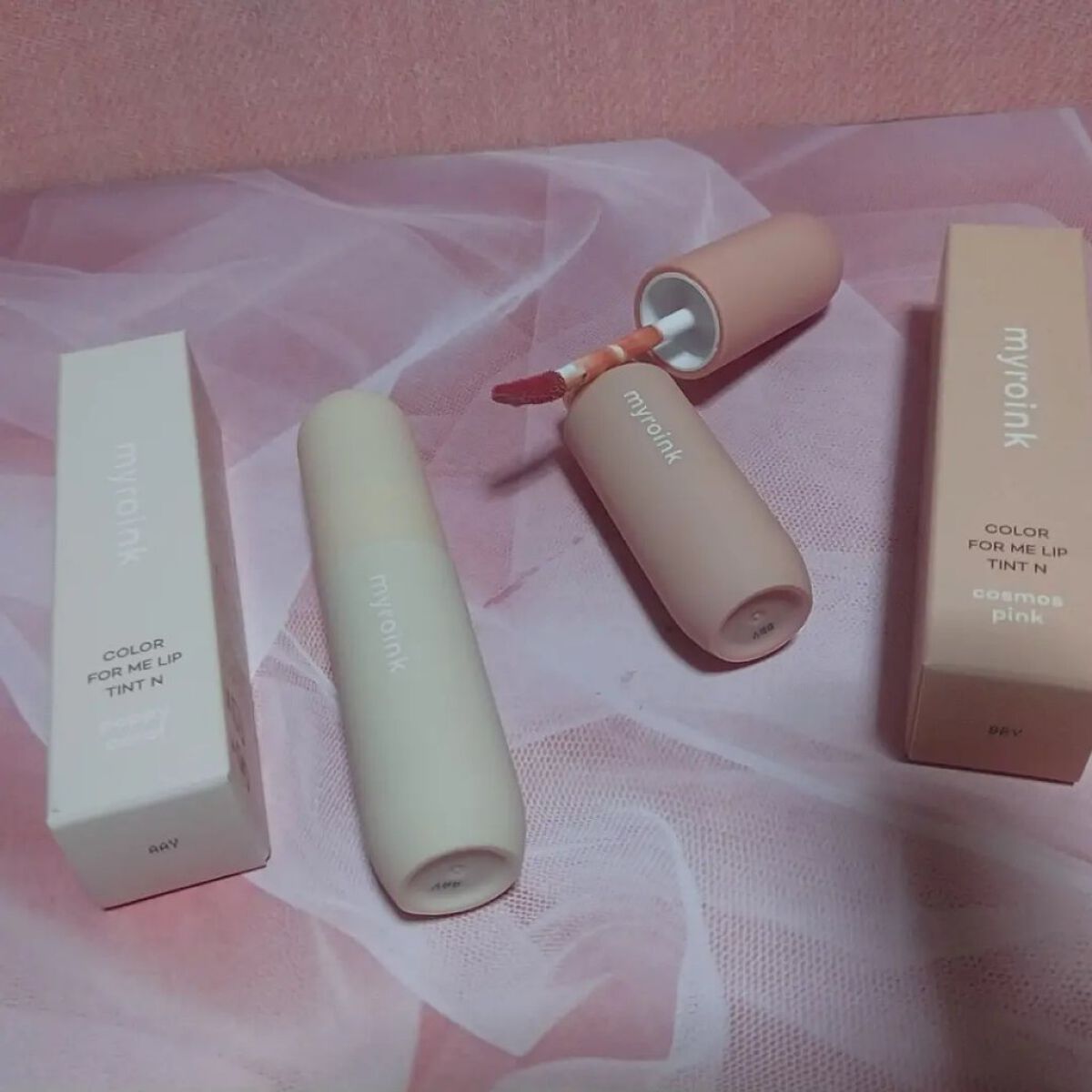 マイカラーフォーミーリップティントN/myroink/リップティントを使ったクチコミ（1枚目）
