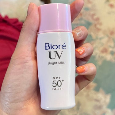 ビオレ ビオレUV さらさらブライトミルク SPF50+のクチコミ「【使った商品】ビオレUV さらさらブライトミルク SPF50+
【商品の特徴】顔専用の化粧下地.....」（1枚目）