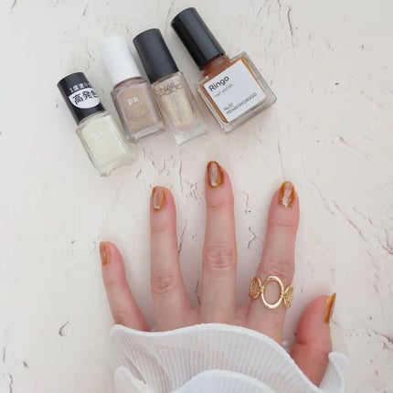 #ネイル,#セルフネイル,#ニュアンスネイル,#ブラウンネイル,#時短ネイル,#paネイル,#夢ラメネイル,#サマーネイルのネイルデザイン