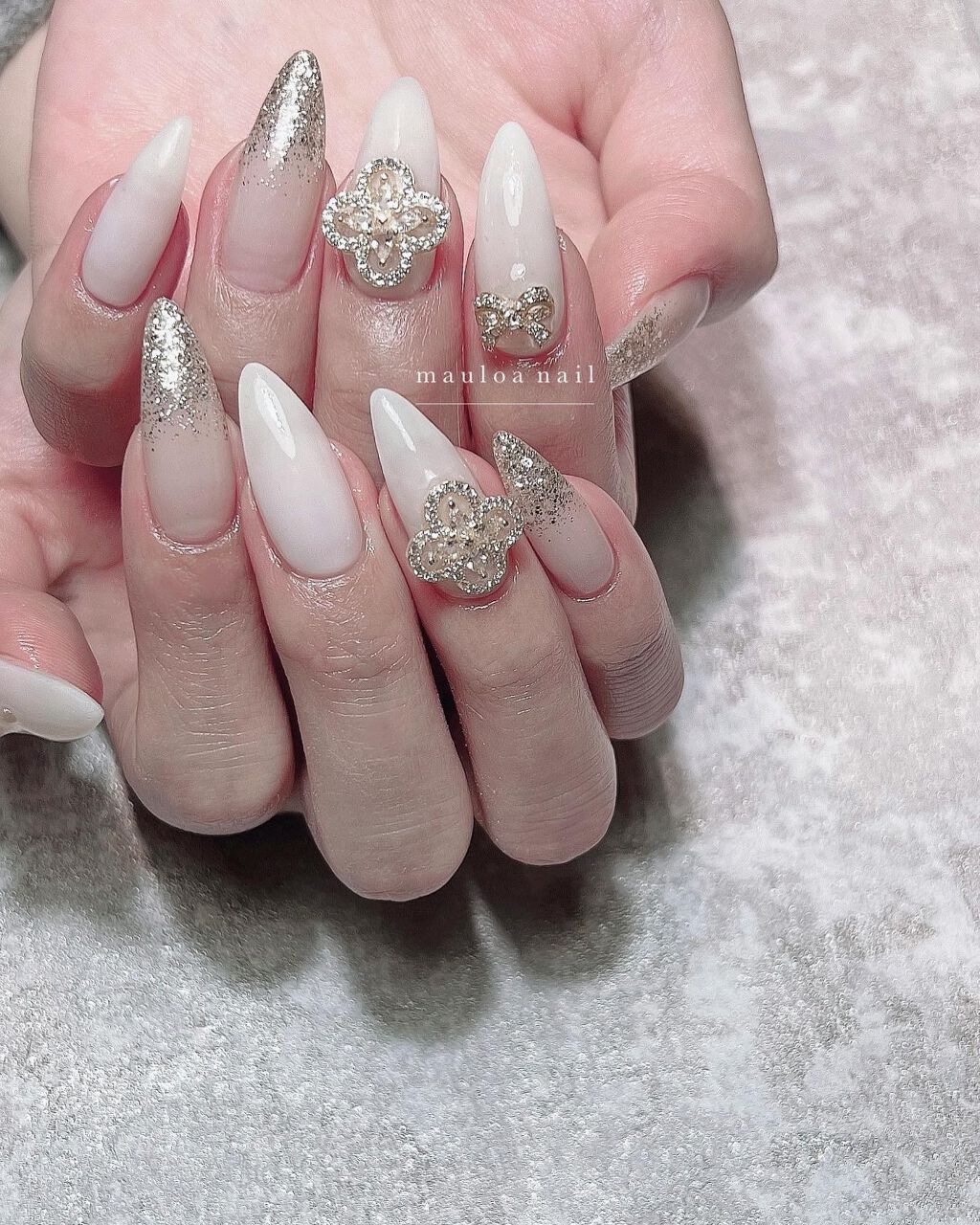 mauloa_nail on LIPS 「・パーツで華やかに☺️⭐️いつも遠いのにありがとうございます❤..」(1枚目)