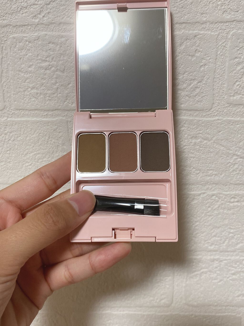 アイブロウブラシ 扇型 熊野筆/WHOMEE/メイクブラシを使ったクチコミ（3枚目）