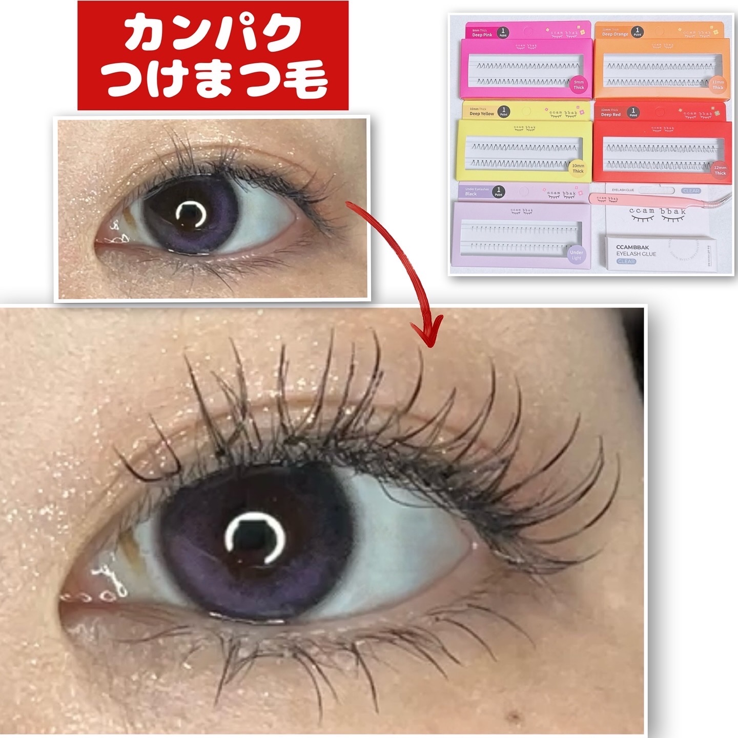 CCAM BBAK オリジナル12mm Bold 1柱のクチコミ「カンパク
オリジナル つけまつげ Thick 9, 10, 11, 12mm 1point
オ.....」（1枚目）