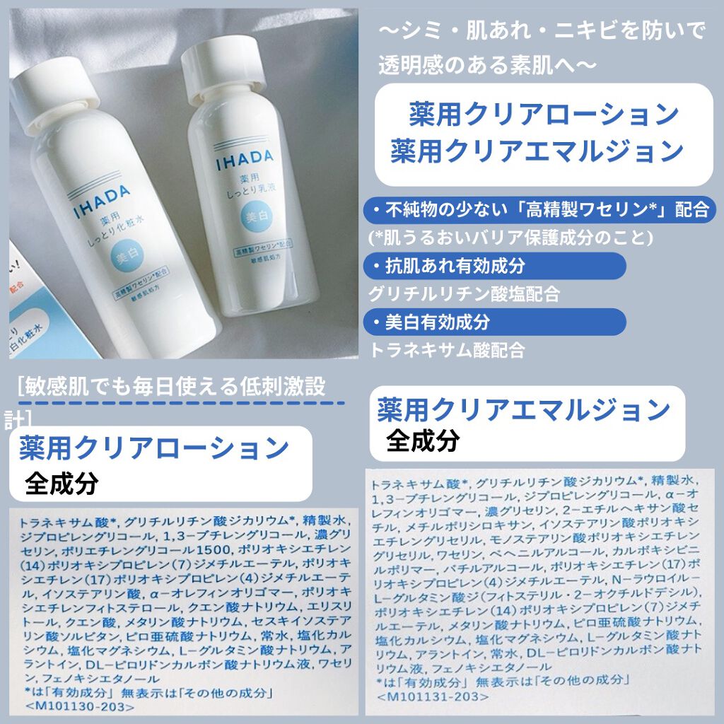 薬用クリアローション/IHADA/化粧水を使ったクチコミ(4枚目)