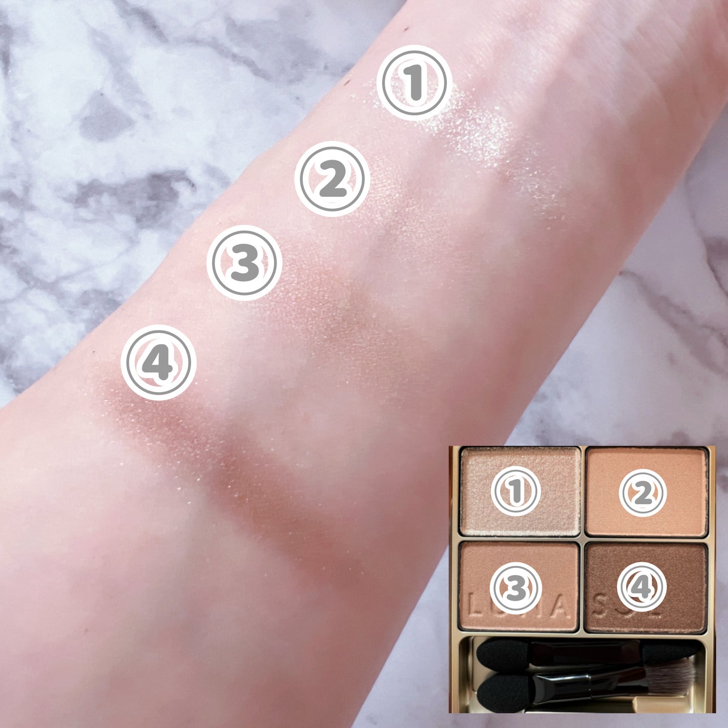 スキンモデリングアイズ/LUNASOL/アイシャドウパレットを使ったクチコミ(2枚目)