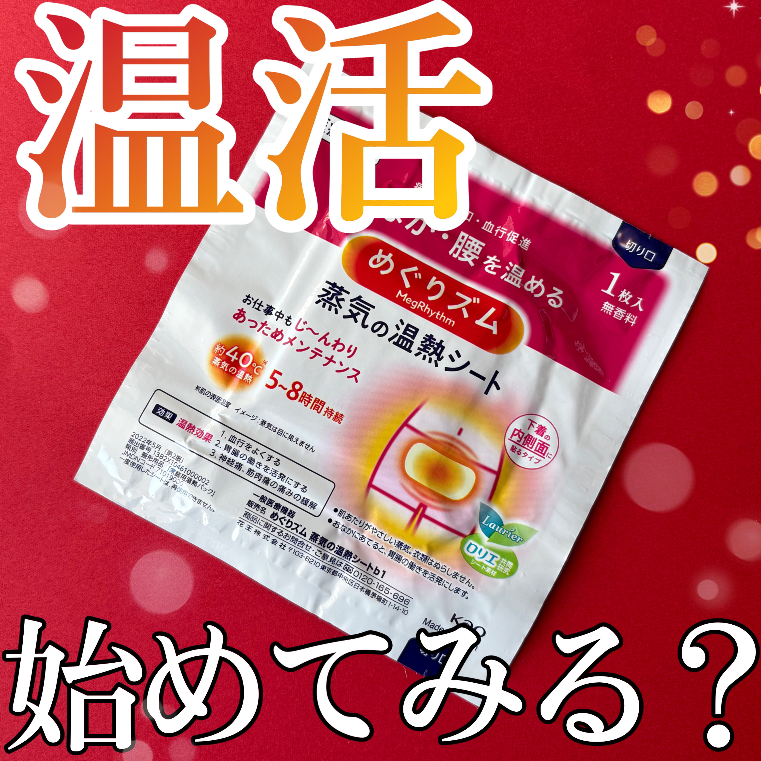 蒸気の温熱シート 下着の内側面に貼るタイプ/めぐりズム/その他を使ったクチコミ（1枚目）