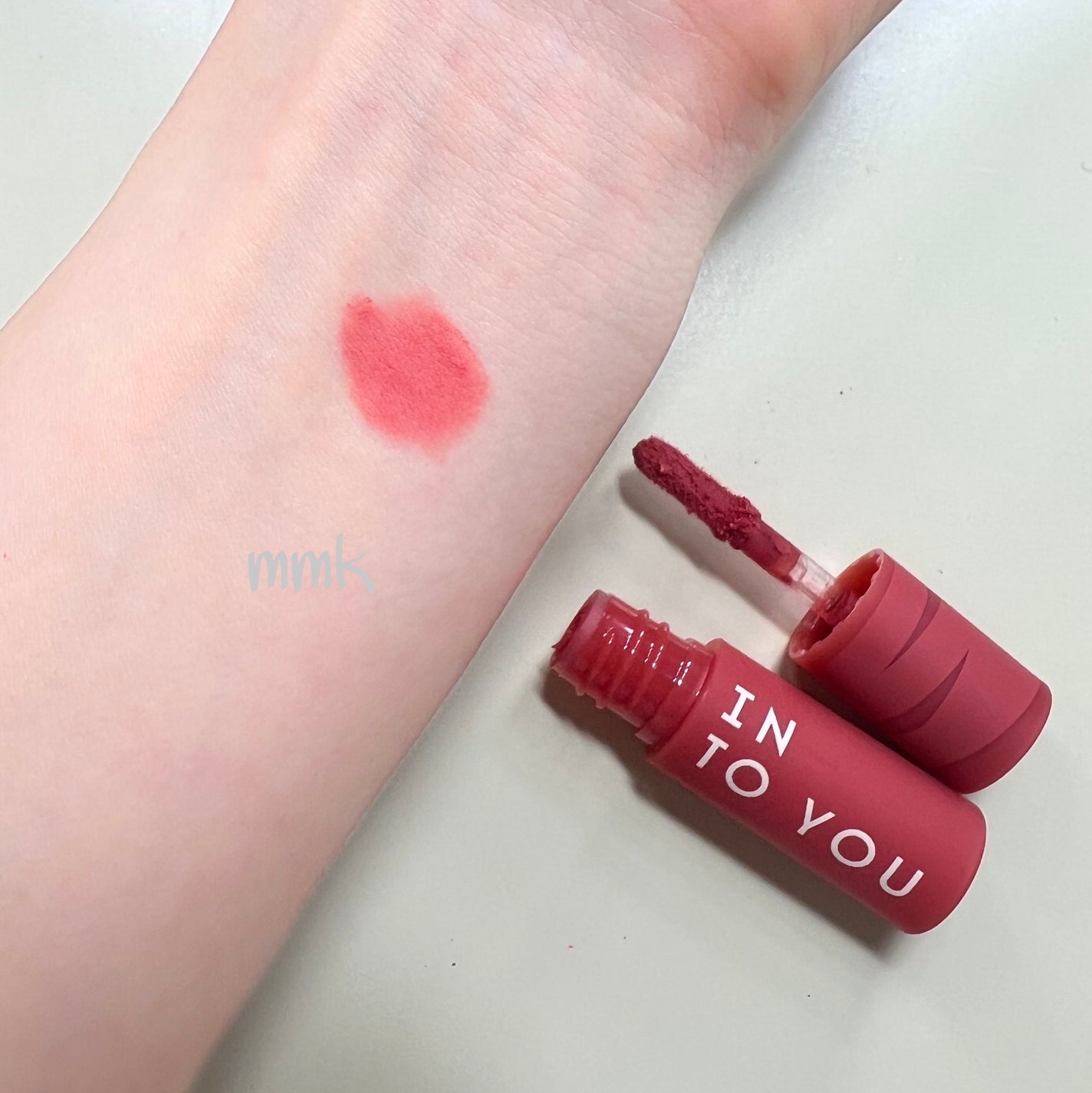 スーパーマットリップ&チークマッド/INTO U/口紅を使ったクチコミ(3枚目)