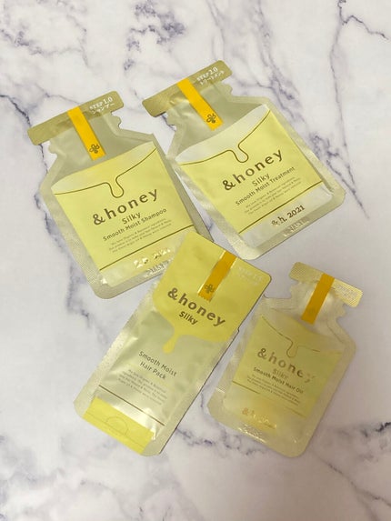 シルキー スムースモイスチャー シャンプー 1.0/ヘアトリートメント 2.0/&honey/市販シャンプーを使ったクチコミ(1枚目)
