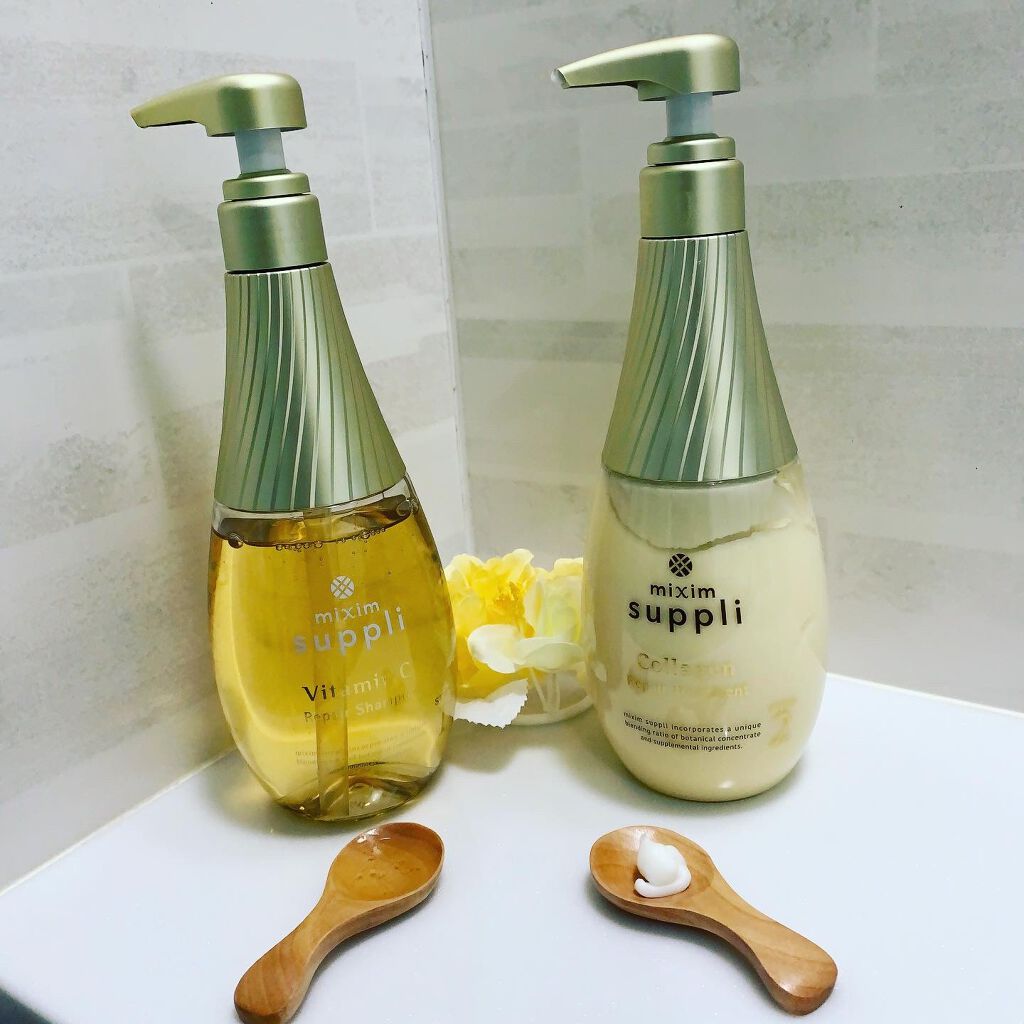 ビタミン リペアシャンプー／コラーゲン リペアヘアトリートメント トリートメント本体440g/mixim suppli/市販シャンプーを使ったクチコミ（1枚目）