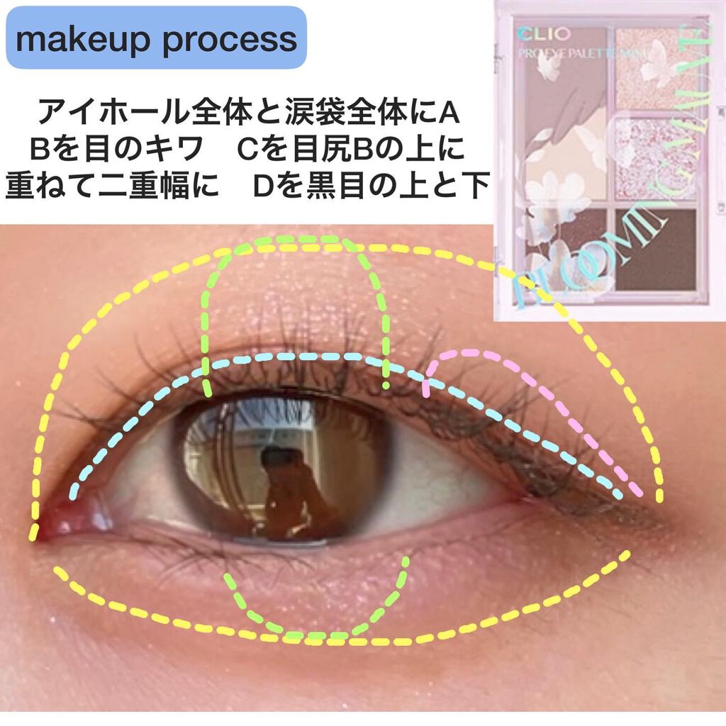 プロ アイパレット ミニ 03 BLOOMING MAUVE/CLIO/アイシャドウパレットを使ったクチコミ（3枚目）