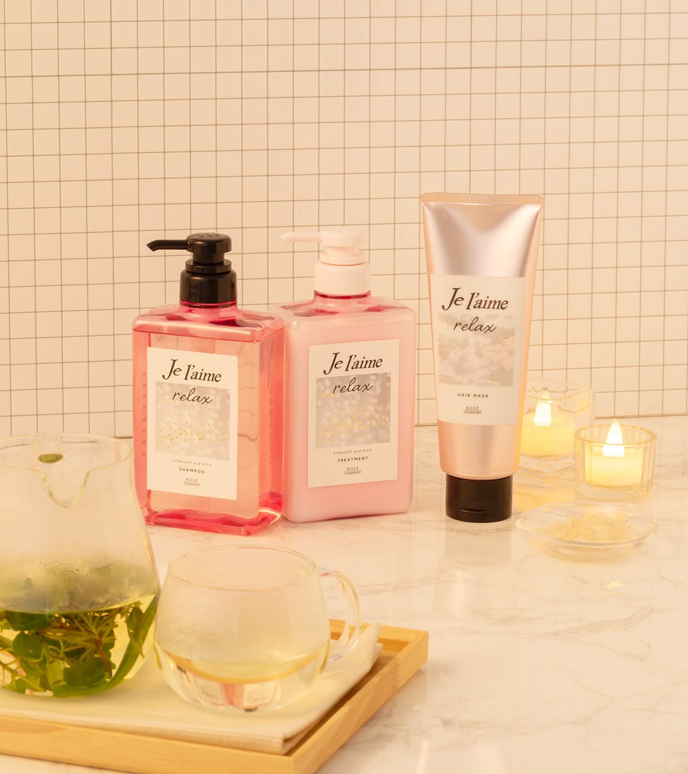 .
乾燥しやすい時期はヘアマスクまでライン使いして
しっかりケアがおすすめ🧖‍♀️

▷ジュレーム リラックス ミッドナイトリペア ヘアマスク
しみ込む夜美容で、うねりが気になる髪も扱いやすいストレート髪にみちびくヘアマスク。
さらさらま