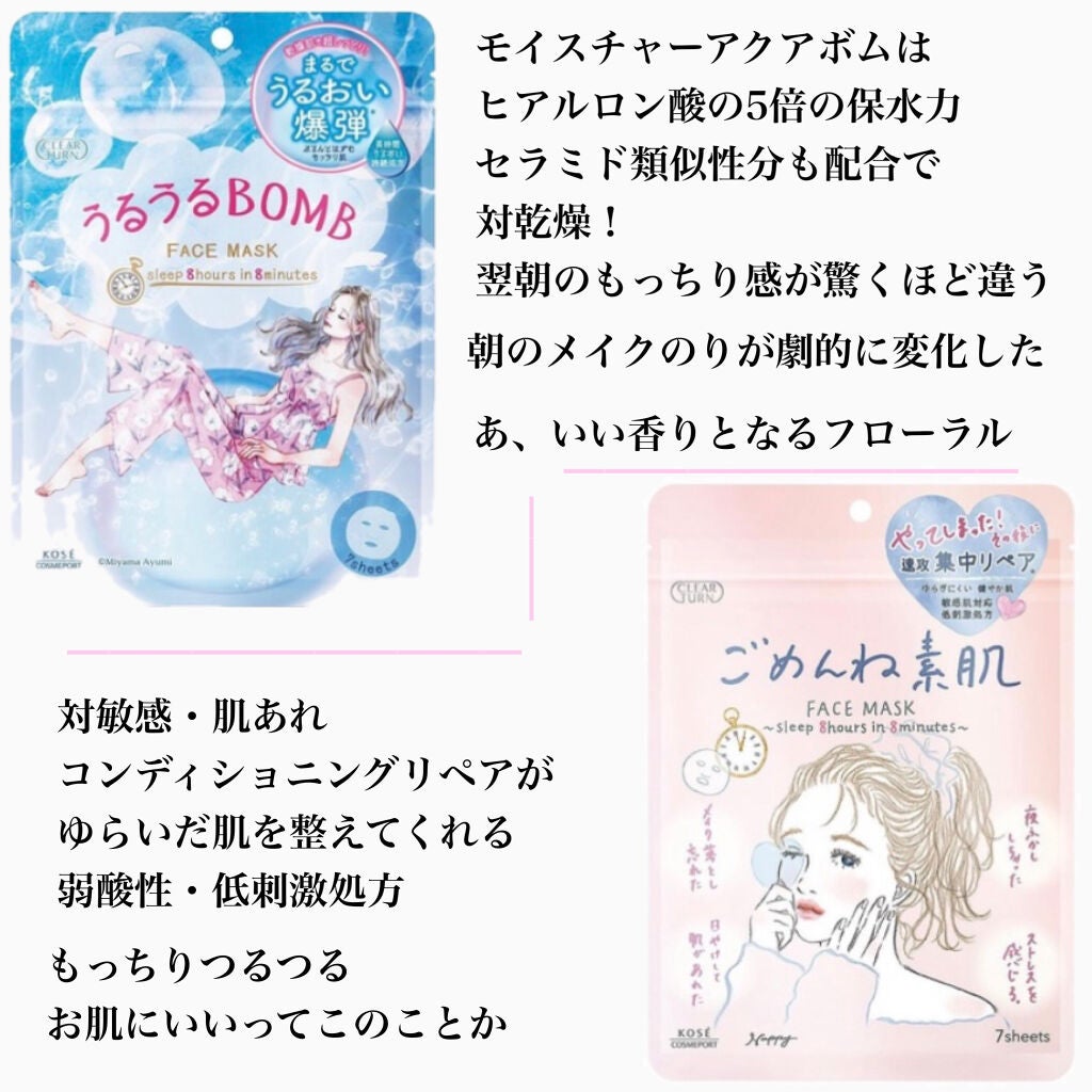 うるうるBOMBマスク/クリアターン/シートマスク・パックを使ったクチコミ(2枚目)