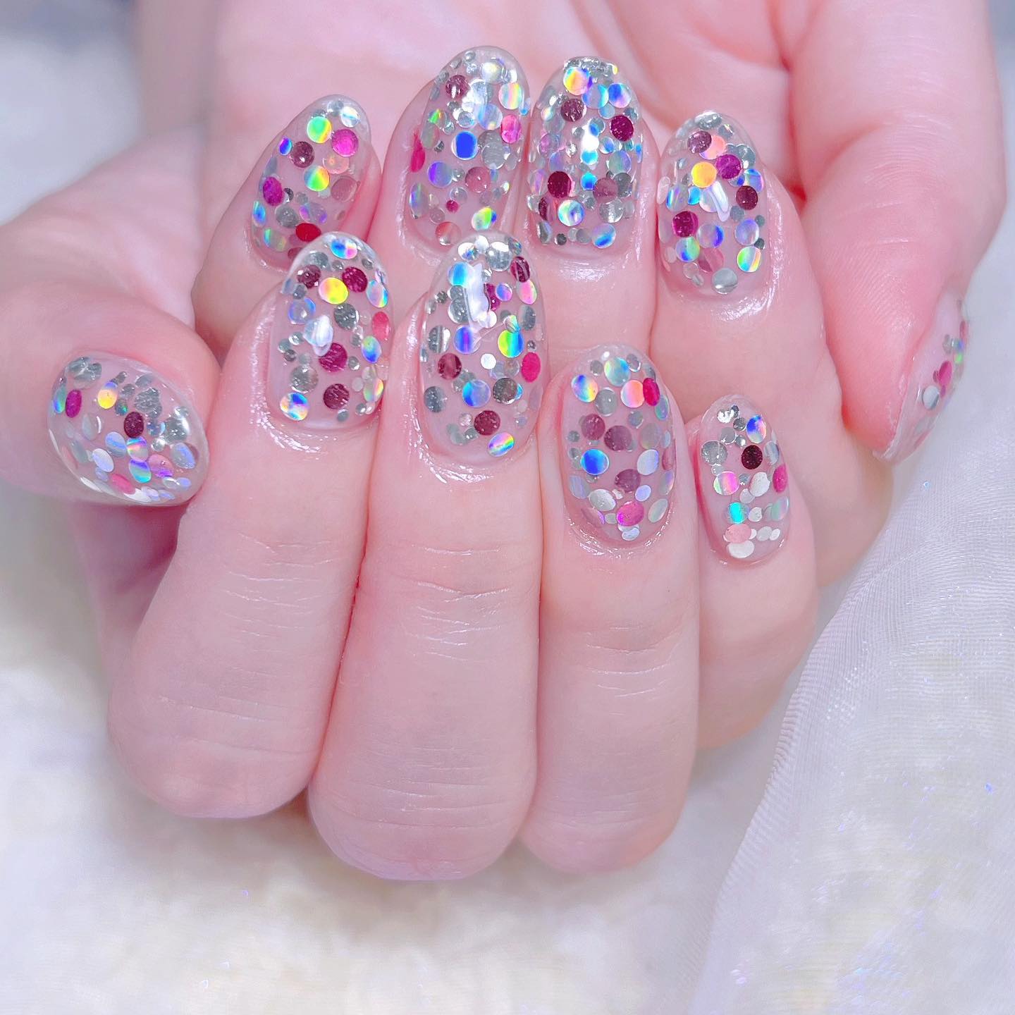 #ネイル,#ホログラムネイル,#グリッターネイル,#ラメネイルのネイルデザイン