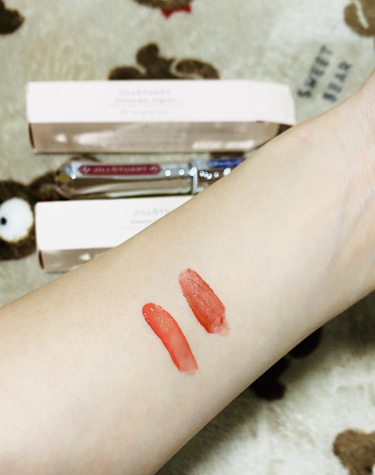 ジルスチュアート タイムレスグロウ ルージュティント 03 still with you/JILL STUART/リップティントを使ったクチコミ（2枚目）