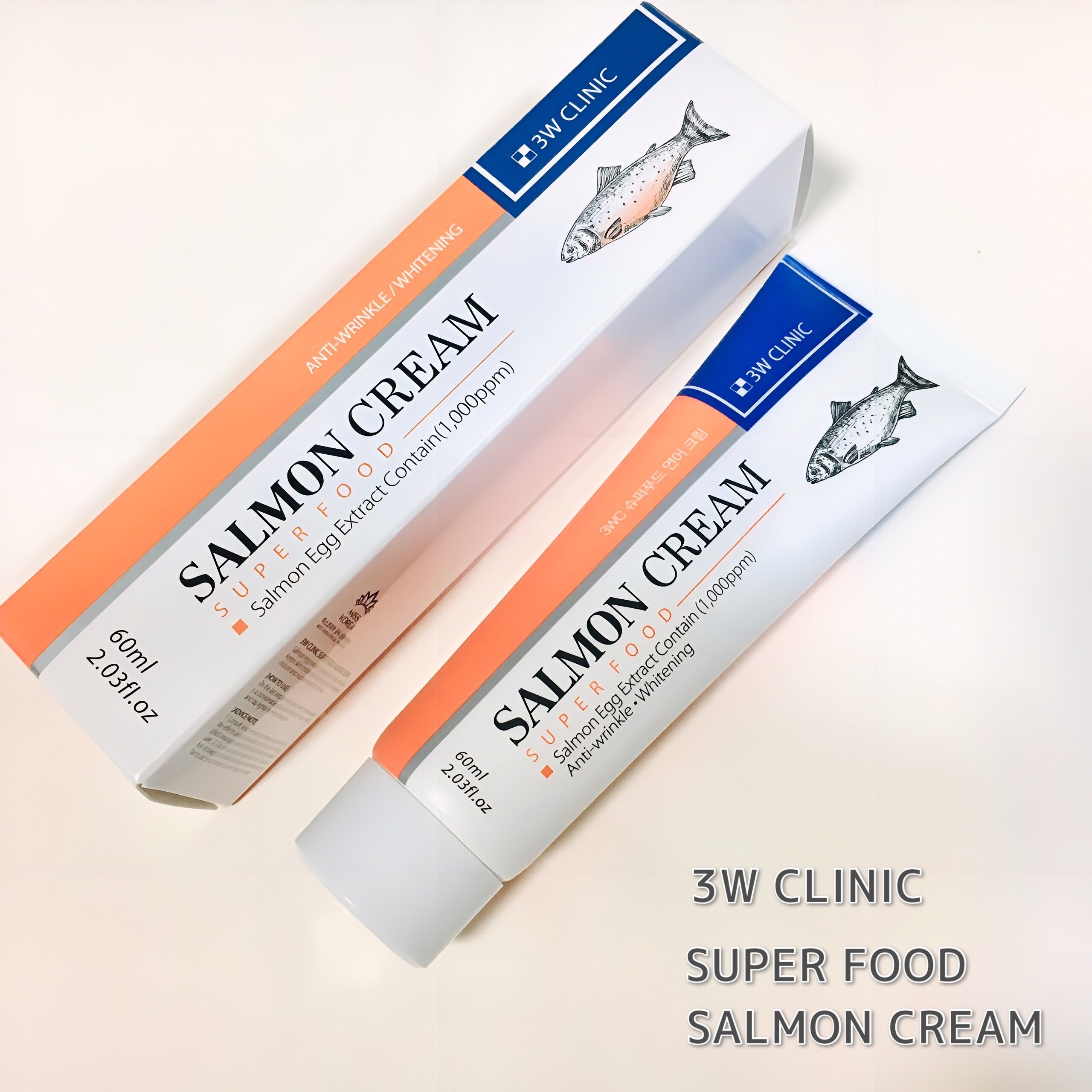 スーパーフードクリーム（サーモンクリーム）/3W CLINIC(韓国)/フェイスクリームを使ったクチコミ（1枚目）