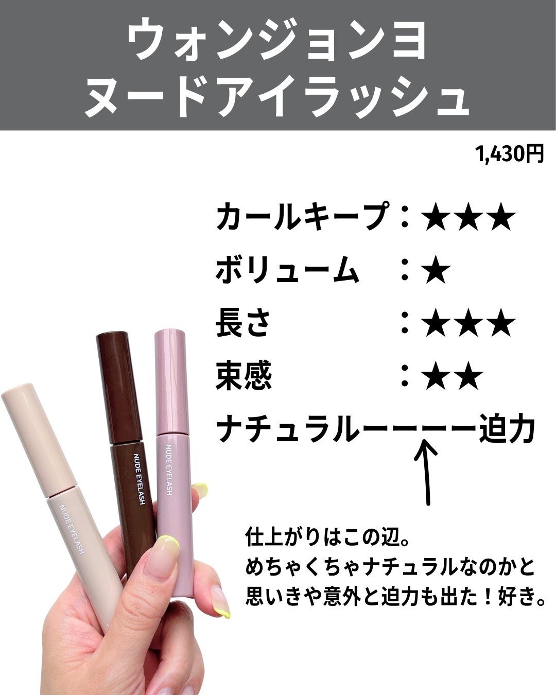 ウォンジョンヨ ヌードアイラッシュ/Wonjungyo/マスカラを使ったクチコミ(4枚目)