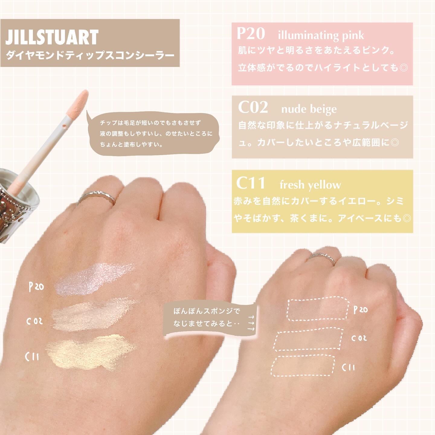 ダイヤモンドティップス コンシーラー＜カバータイプ＞/JILL STUART/リキッドコンシーラーを使ったクチコミ（2枚目）