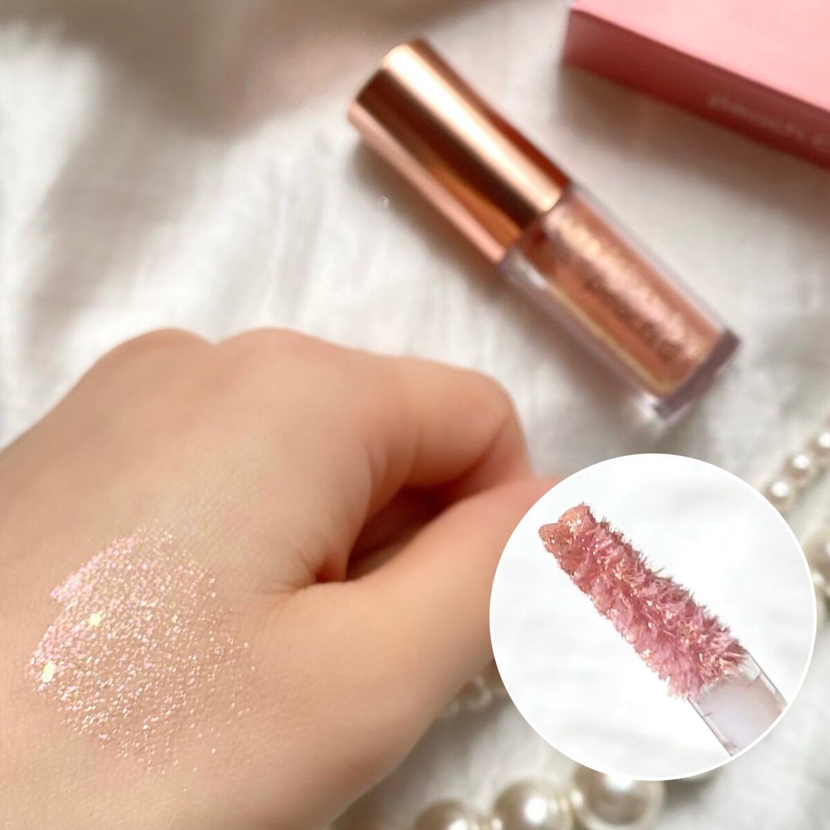 シャンパンアイグリッター/Peach C/グリッターを使ったクチコミ(3枚目)