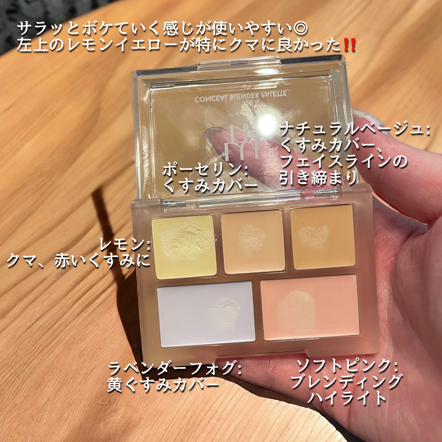 コンシールブレンダーパレット 02 ピュアカバー/LUNA/パレットコンシーラーを使ったクチコミ（3枚目）