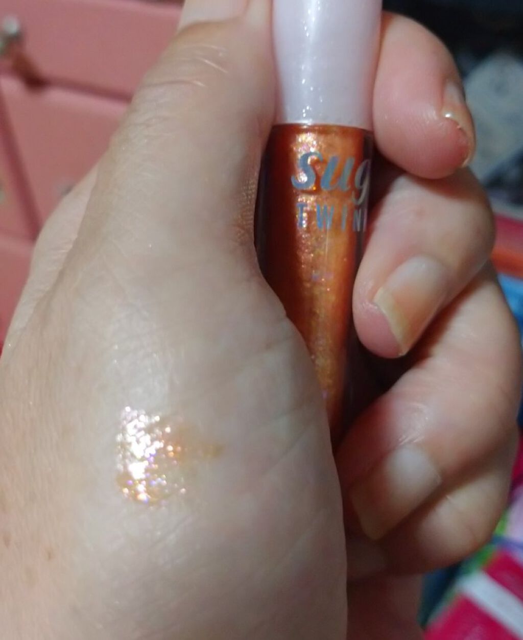 シュガー トゥインクル リキッド グリッター/PERIPERA/グリッターを使ったクチコミ（1枚目）