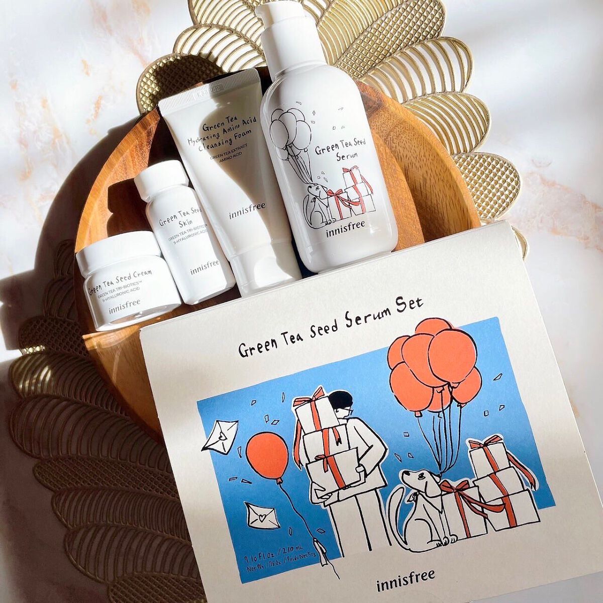 グリーンティーシード セラム N スペシャルセット/innisfree/スキンケアキットを使ったクチコミ（1枚目）