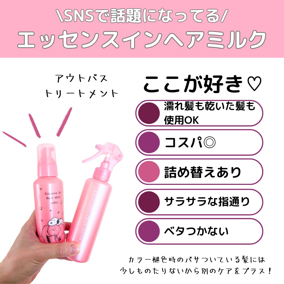 トリートメントヘアウォーター/オルビス/アウトバストリートメントを使ったクチコミ（2枚目）