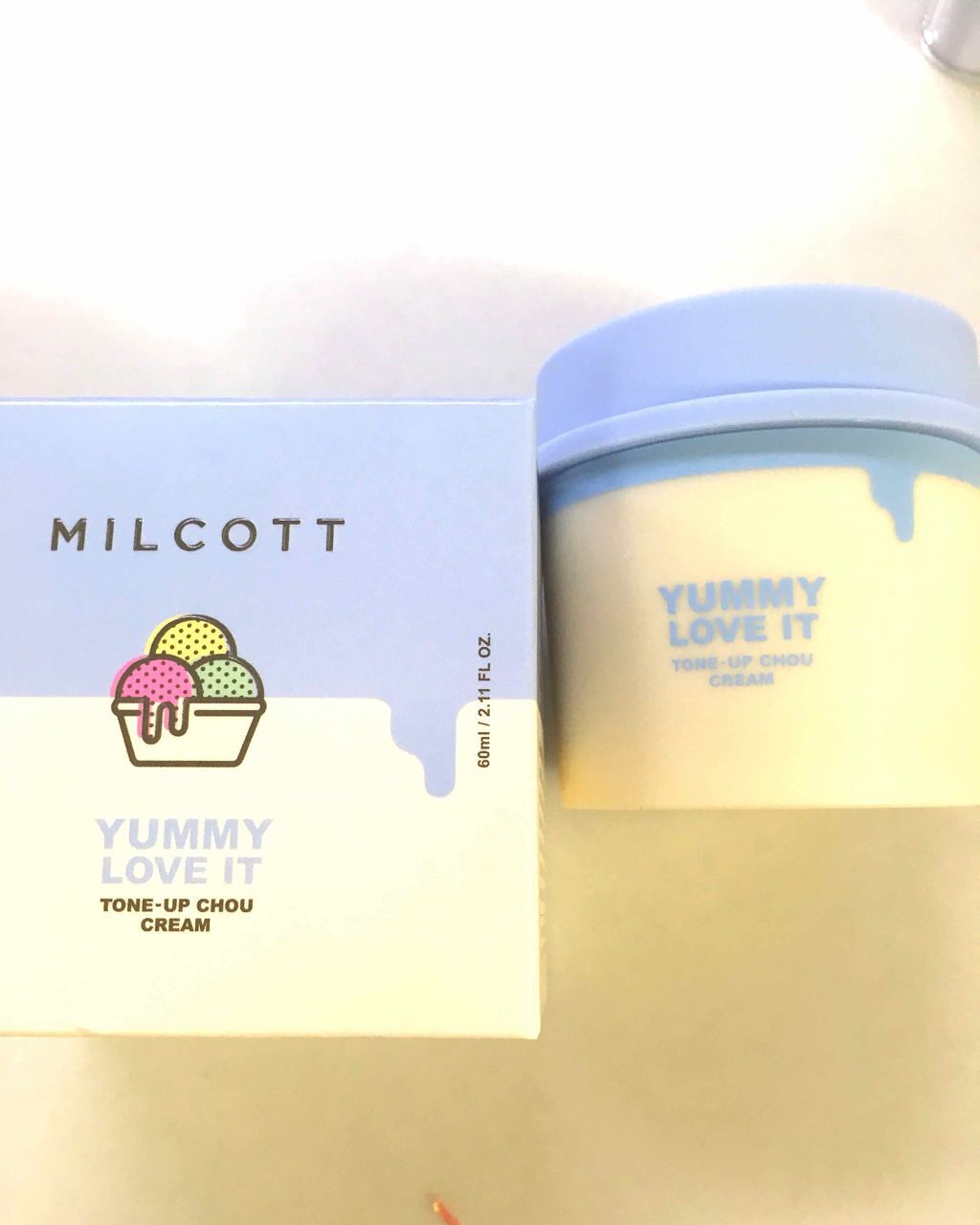 トーンアップシュークリーム/MILCOTT/フェイスクリームを使ったクチコミ（1枚目）