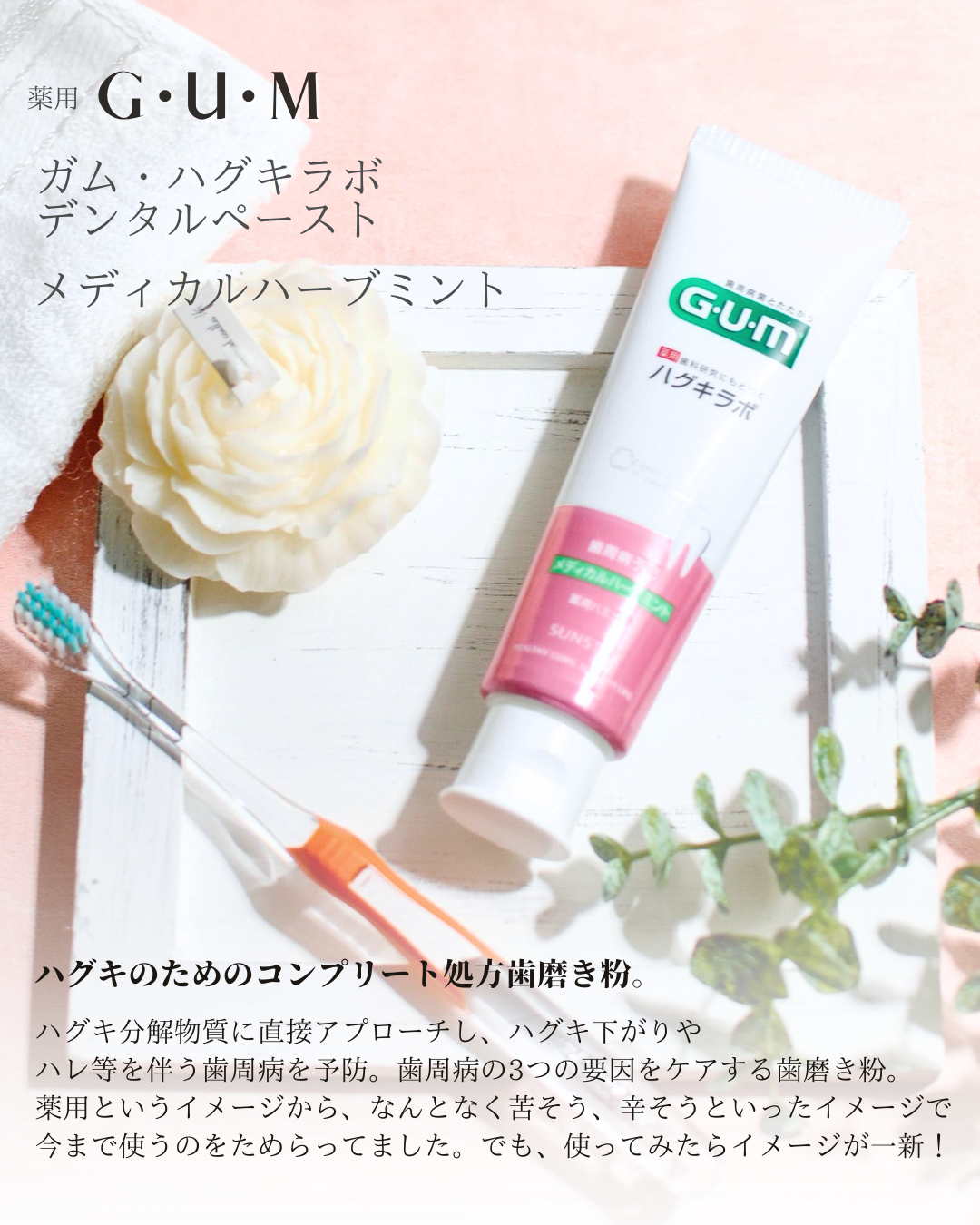 ガム・ハグキラボ デンタルペースト/GUM/歯磨き粉を使ったクチコミ(2枚目)