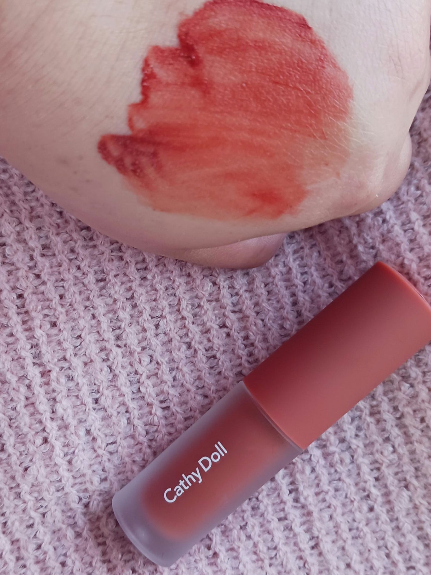 リップアンドチーク ヌードマットティント/CathyDoll/リップティントを使ったクチコミ(2枚目)