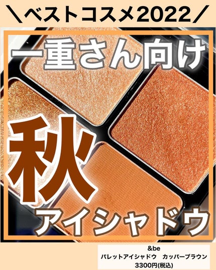 &be パレットアイシャドウ カッパーブラウン/&be/アイシャドウパレットを使ったクチコミ(1枚目)